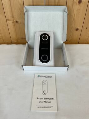SquareGlow Smart Wi-Fi Video Smart Doorbell/Webcam - White/Black